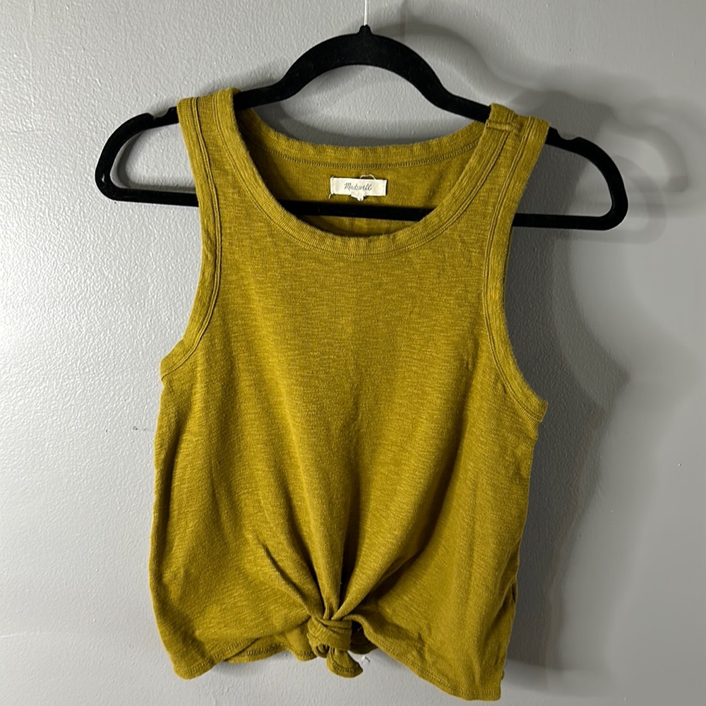 Madewell tie front knit tank top
